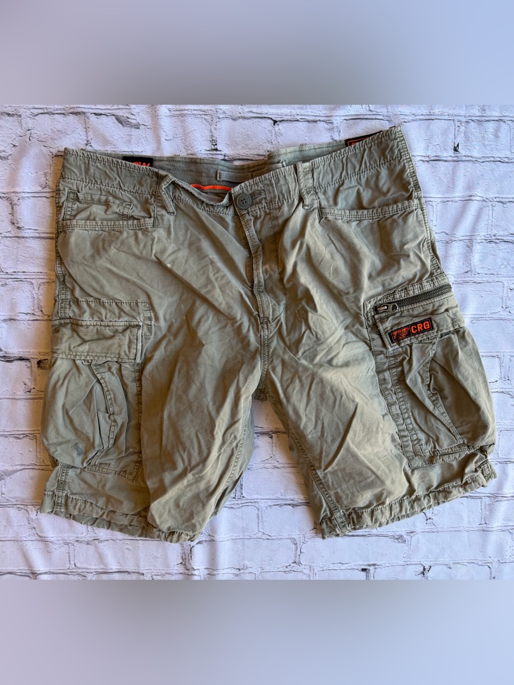 Super Dry Men’s CRG Cargo Shorts Size 38 Heavy Military Y2K